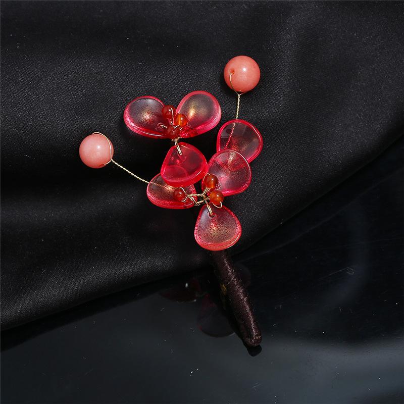 

Брошь-цветок из глазурованного агата ручной работы, ретро темперамент знаменитости, высококлассная булавка-корсет, аксессуары для кардигана