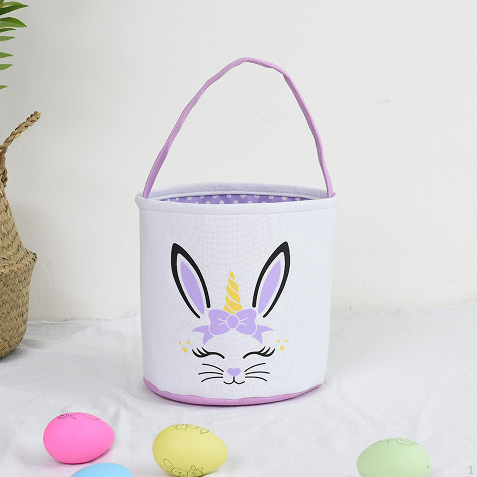 

Easter Bunny Bucket Tote Baskets for Candy Gifts фіолетовий