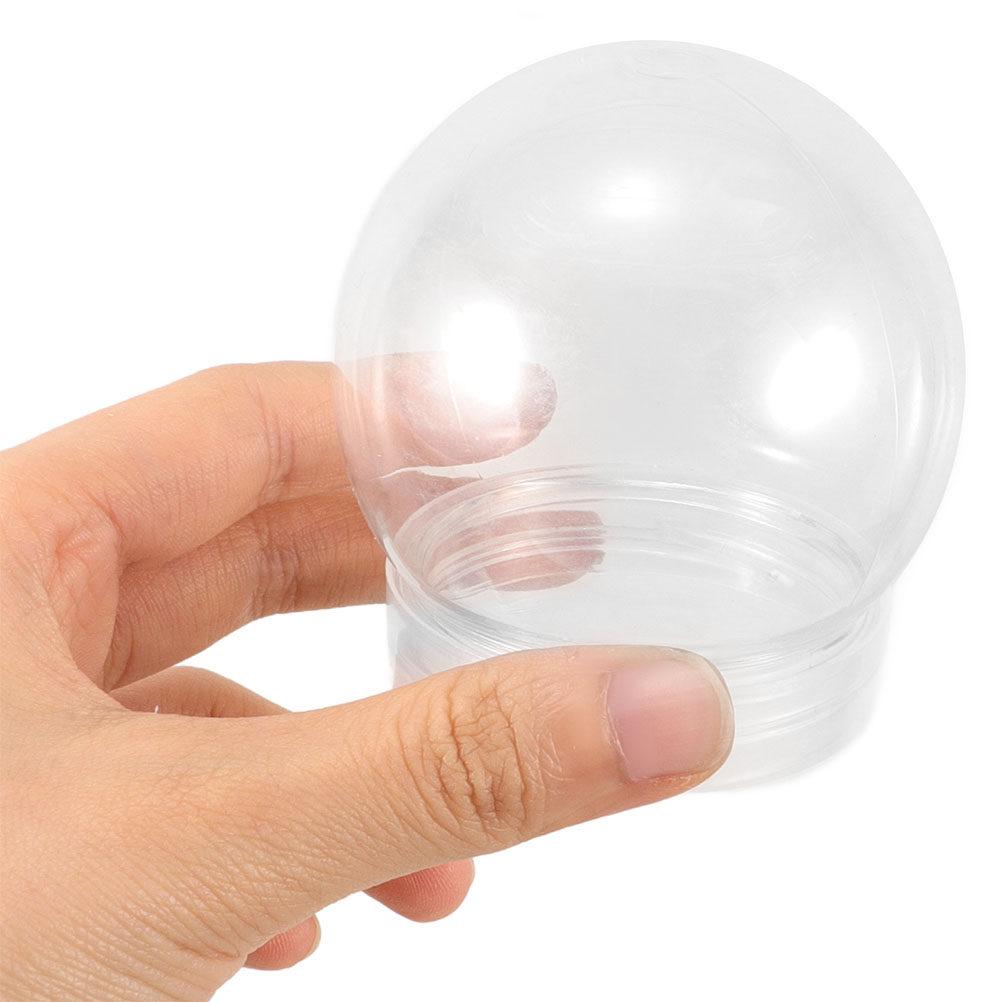 12 Stück DIY Schneekugel Bastelset Transparente Kunststoff-Kugel-Wasserkugeln Design mit Schraubverschluss 150 ml Feiertags-Weihnachtsdekoration Süßigkeitenglas