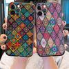 Retro Bohemian European Color Pattern Phone Case for iPhone 14 15 Pro 7 8 Plus SE 2022 11 12 13 Pro Xs Max Mini Cases Soft Cover