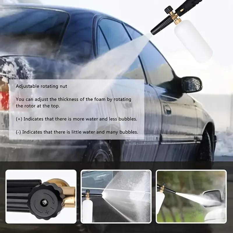 1 L Snowflake Foam Pot 1/4 In Quick Connect High-pressure Foam Spray Bottle PA Adjustable Cleaning Gun Professional Foam Gun G