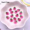 50 Uds resina mezclada brillo colorido Mini melocotón pera uva manzana cereza limón caqui rábano fruta alimentos Nail Art Flat Back Rhinestone