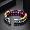 Stainless Steel Cycling Bracelet Men Hip Hop Style Geometric Chain Biker Accessory Polished Finish Pink Multi-Color