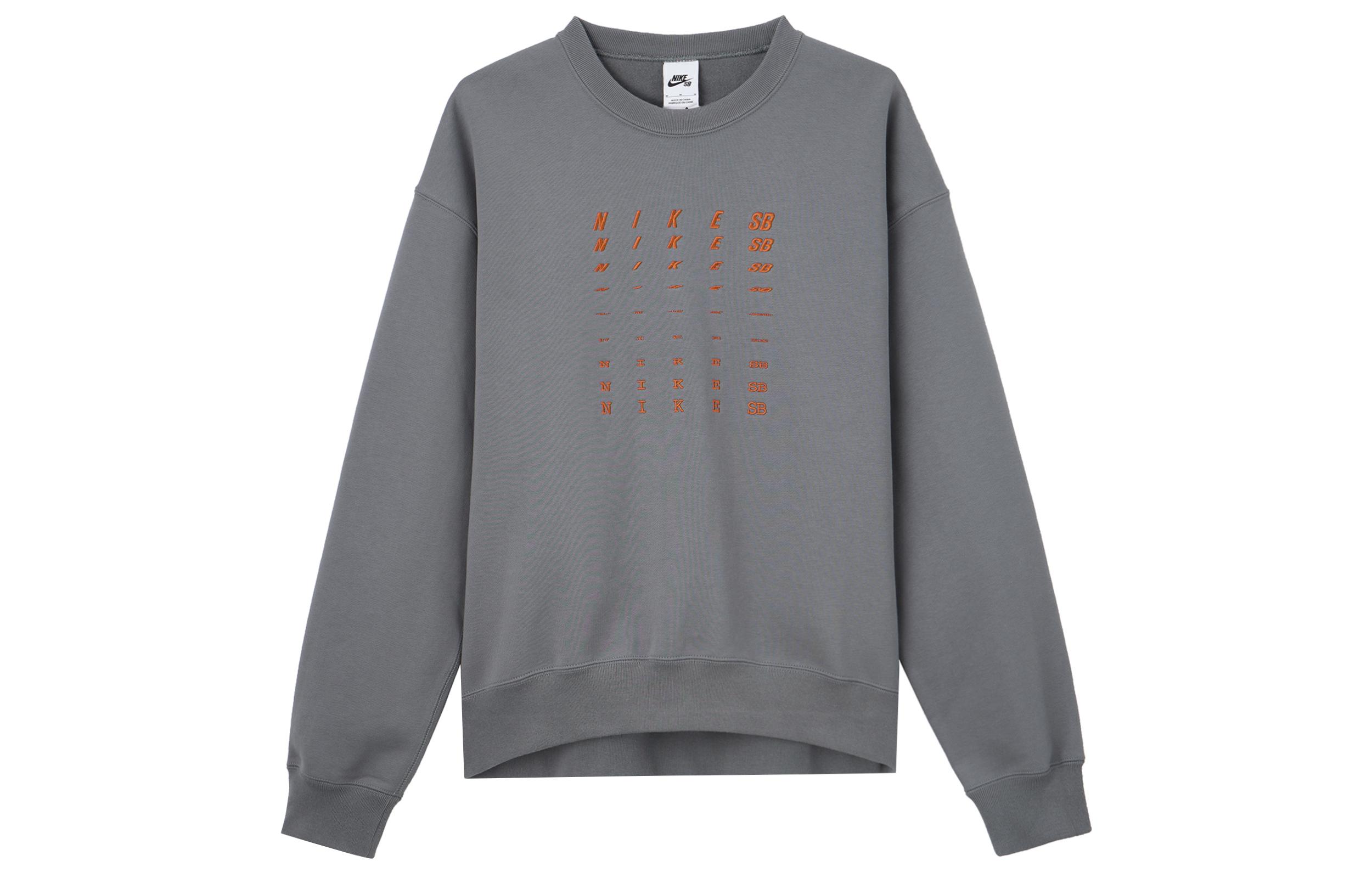 

Nike SB Letter Crew Neck Casual, Fleece Lined Sweatshirt Unisex Smoke Gray FB8434-084 L