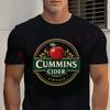 CUMMINS CIDER Hat Ein Stilvolles Rundes Emblem Mit Gold- Und Grünem Design Baumwoll-Moto-T-Shirt Mode Lässig Sommer-T-Shirt