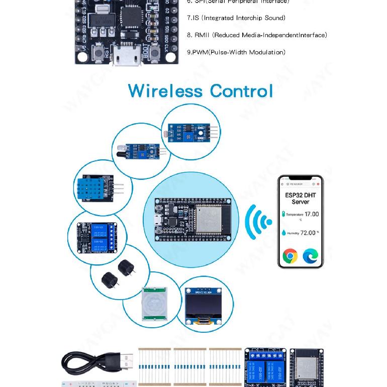 DIY Starter Kit for ESP32 ESP-32S WIFI with Storage Box Learning Basic Starter Kit 0.96 Inch Oled Pir Motion Sensor