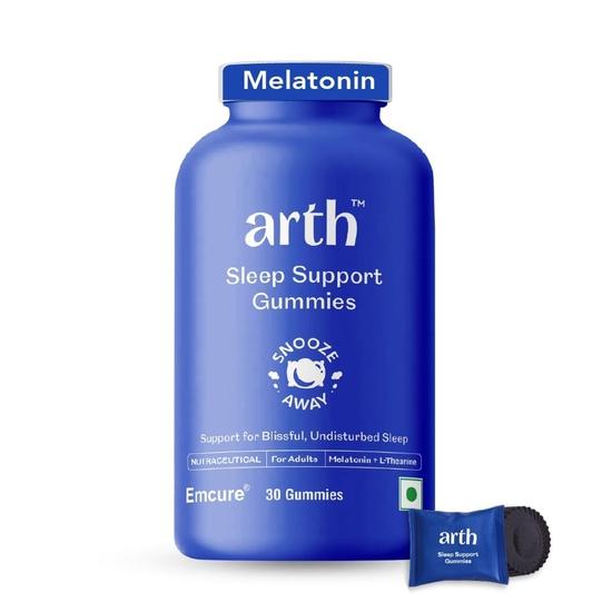 Arth Melatonin 5mg | Sleep Gummies Supplement |L-Theanine, Chamomile & Passion Flower For Deep Sleep & Relaxation| 15 Cranberry Flavoured Gummies
