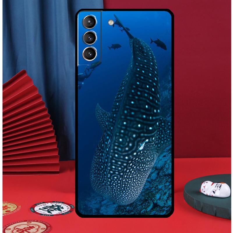 Ocean Whale Shark Swimming Phone Case For Samsung Galaxy S24 Ultra S9 S10 S20 S21 S22 Plus S23 FE S25 Ultra Back Cover