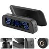 Solar Power Tire Pressure Monitoring System LCD Display Car TPMS with Externa Sensor Clock Designed