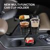 Car Cup Extension Tray Multi-Functional Cup Holder Tray With 360 Degree Function For Storing Snacks Keys Mobile Phones