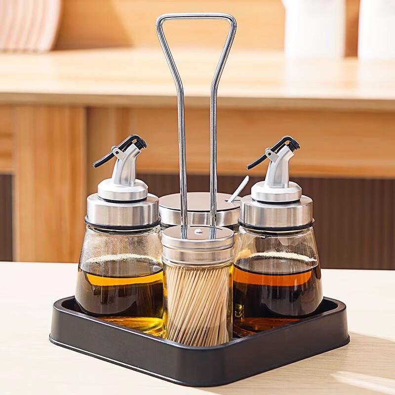 MODX Glass Dining Table Condiment Organizer Set