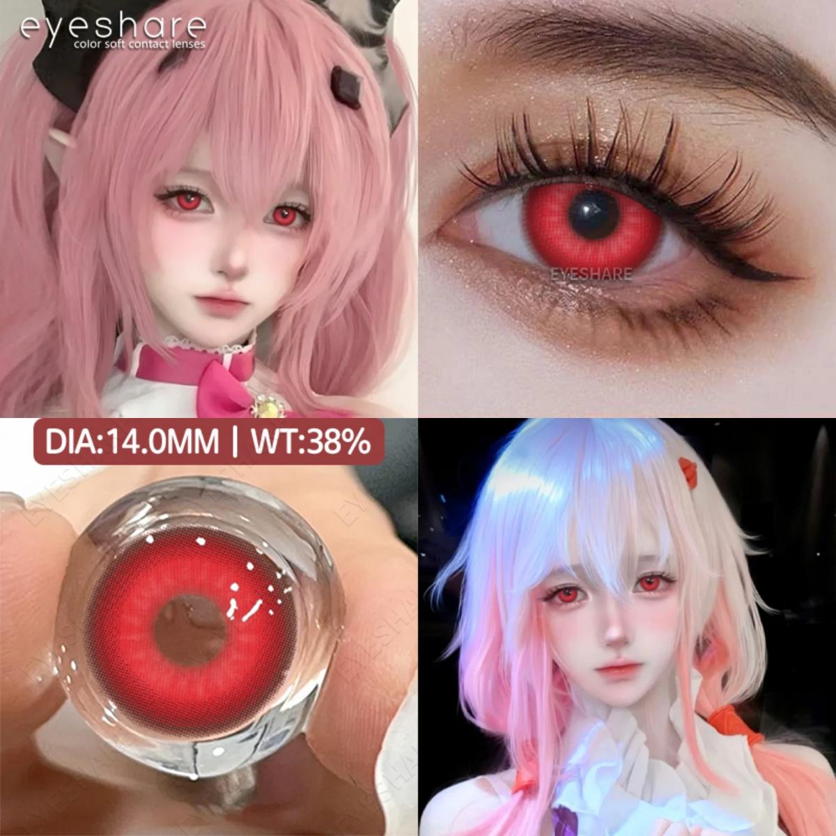 

EYESHARE Цветные контактные линзы Хэллоуин Карнавальная ночь Вампир Красные линзы Комикс Косплей Хацунэ Мику Синие контактные линзы 1 пара