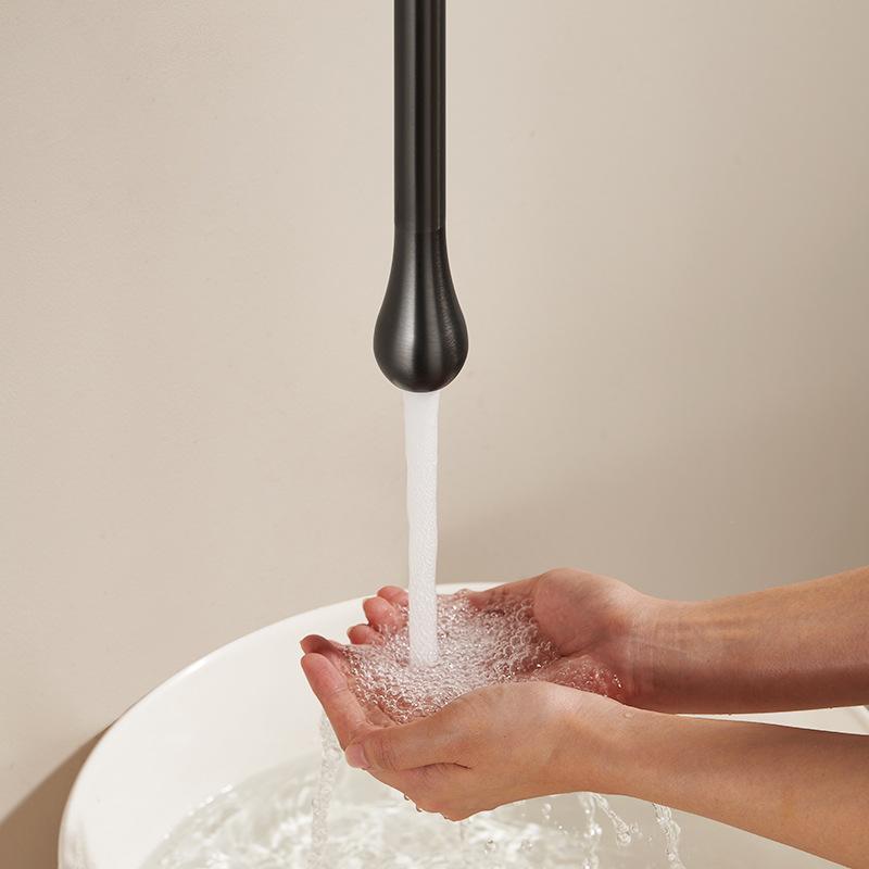 Brush Gold Ceiling Basin Faucet Bathroom Basin & Bathtub Tap Brass Wall Mounted Hot Cold Sink Water Mixer Brush Gold Black
