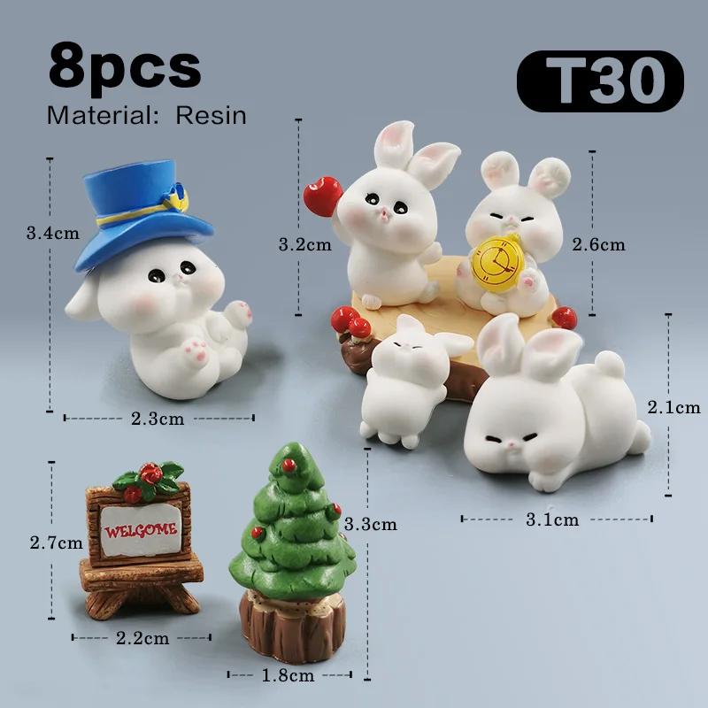 2026 Hot Easter Christmas Rabbit Figurine Landscape Home Kawaii Room Decor Miniature Fairy Garden Decoration Accessories Modern