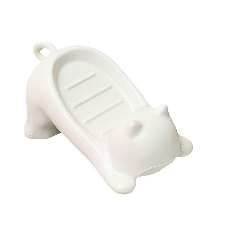 Cartoon Cute Cat Shaped Soap Holder, Non Water Accumulating for Bathroom
