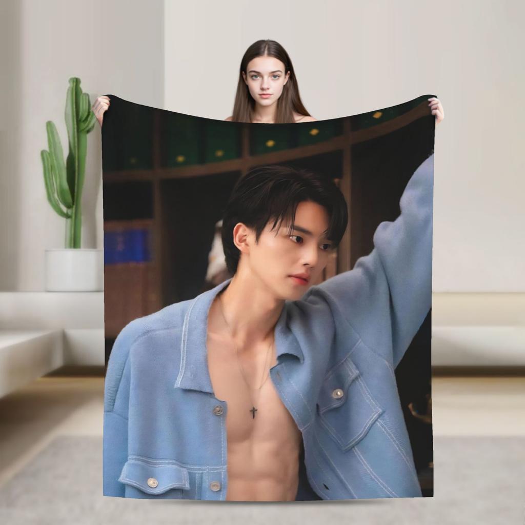Song Kang my demon actor   Flannel Blankets  Super Soft Throw Blanket for Bedroom Camping Novelty Bedspread Sofa Bed Cover