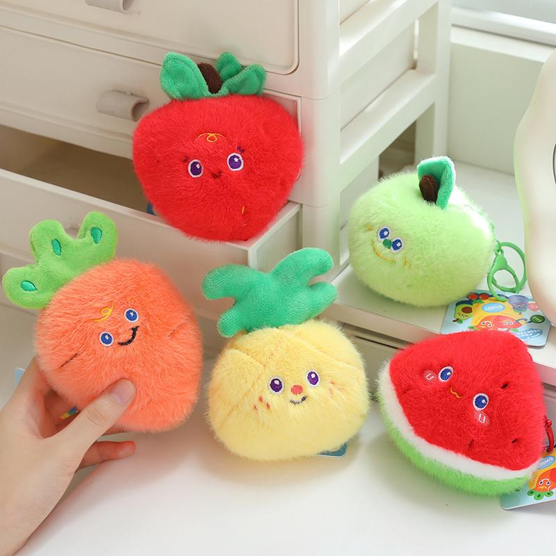 18 Arten Simulation Cartoon Früchte Gemüse Plüschtier Knoblauch Pitaya Ingwer Durian Mango Weicher gefüllter Anhänger Puppe Lustiges Geschenk