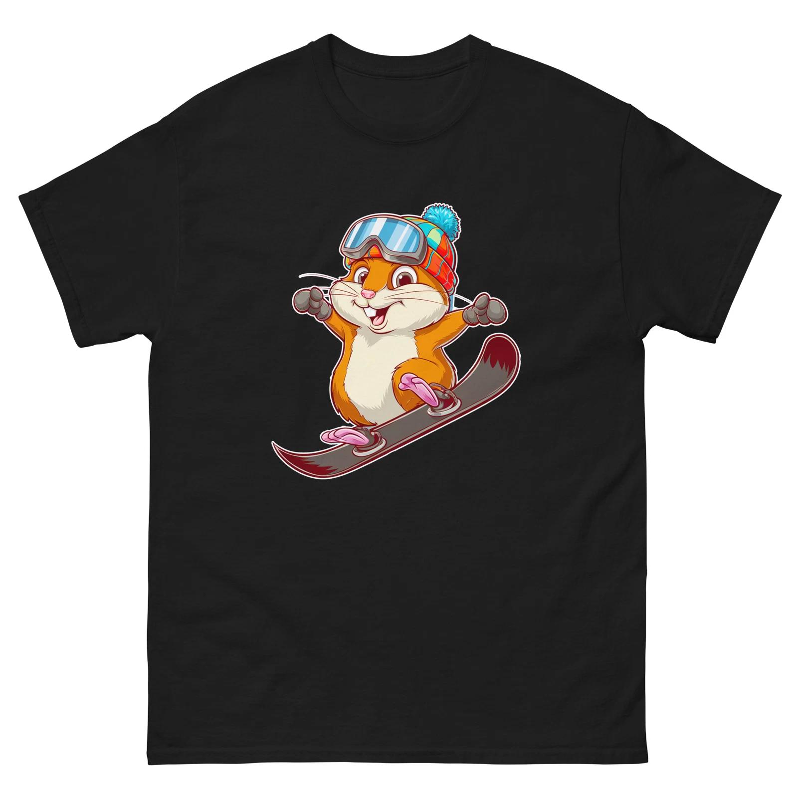 Hamster Snowboarding Fun Cartoon Snowboarder Shirt T-Shirt 2XL
