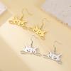 Sneaking Cat Earrings for Women Girls Stainless Steel Cute Animal Kitten Drop Earrings Jewelry Birthday Gift 2026 New