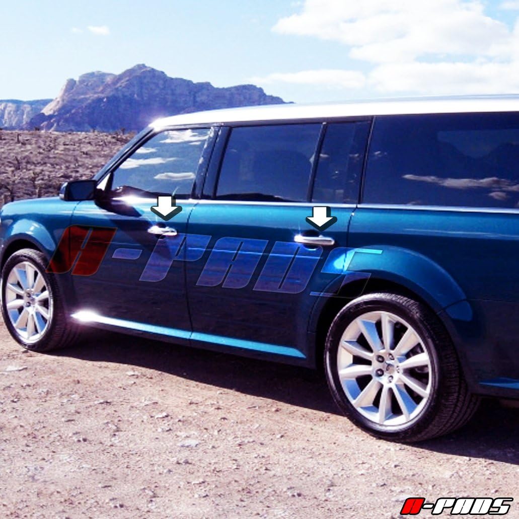 

Совместим с(Просто наклейка-накладка, НЕ для защелкивающейся замены) Хромированные накладки на дверные ручки для Ford Flex 2009 10 2011 / Edge 2007-08 09 2010 /