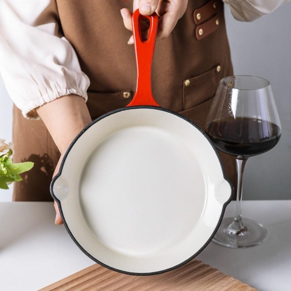 Smaltovaný litinový holandský hrnec s plochým dnem Univerzální omeletová pánev Pánev Indukční sporák