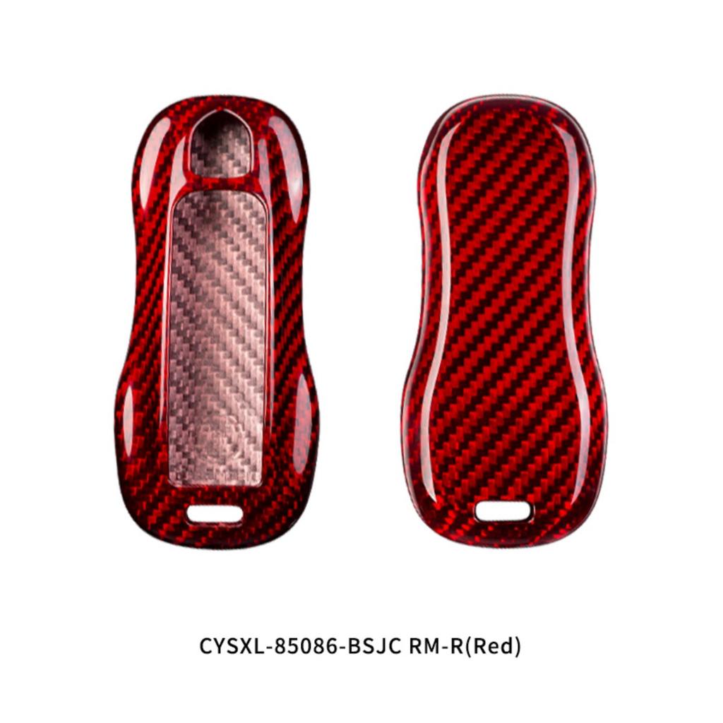 T-carbon Kohlefaser Autoschlüssel Hülle Abdeckung Schale Passend für Porsche 911 Panamera Macan Schlüsselabdeckung Auto Innenzubehör