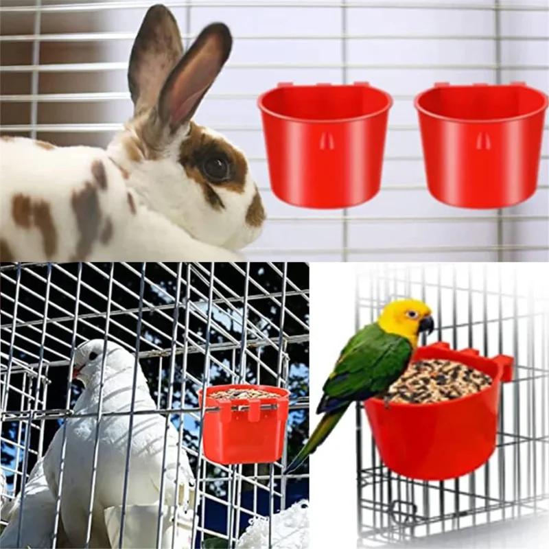 2026New 12Pcs Chickens Rabbit Feeders for Cage,Hanging Chicken Water Feeder Cup, Plastic Birds Feeders Seed Bowl,