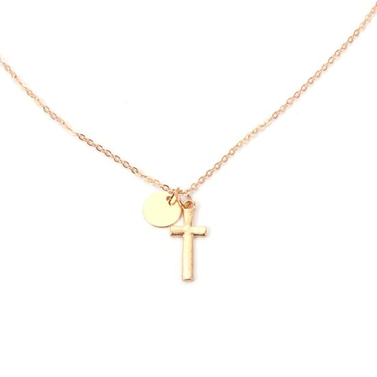 Einfache Kreuz-runde Legierungs-hängende Ketten-Halskette-Frauen-Schmuck-Geschenk