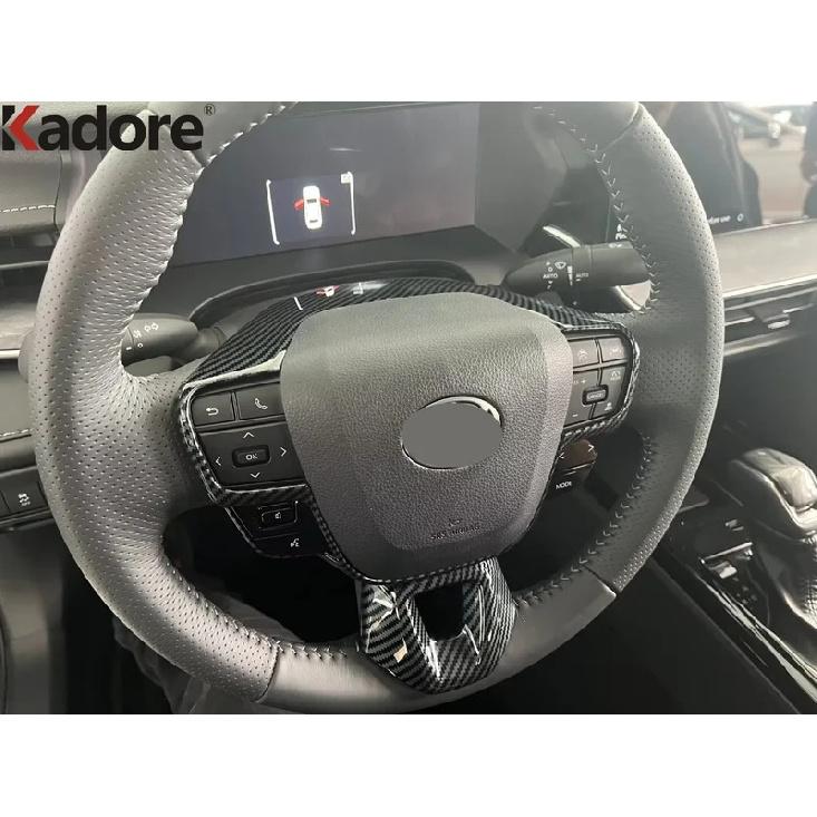 For Toyota Camry 2024 2025 Carbon Fiber Car Steering Wheel Panel Cover Trim Decoration Interior Mouldings Accessories