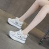 Thick-soled Height-increasing Small Forrest Gump Shoes Women's Summer New Casual Fashion Versatile Lightweight Woven Through-mesh Women's Shoes