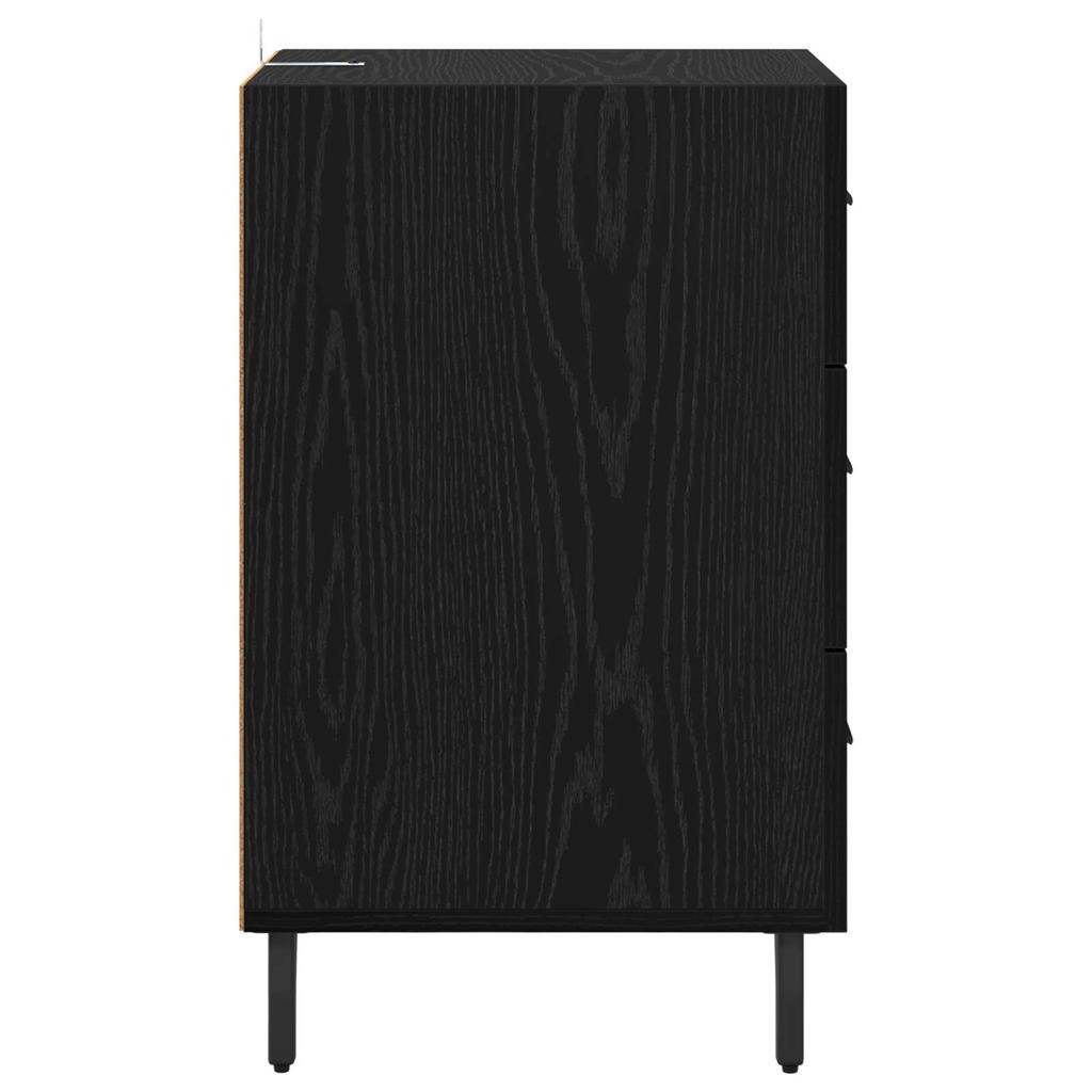 Nightstand Black Oak Effect 40 x 40 x 66 cm Particleboard