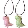 Resin Dinosaur Charm Necklace Unique Animal Pendant Clavicle Chain Vintage Long Neckchain Accessory for Women Men