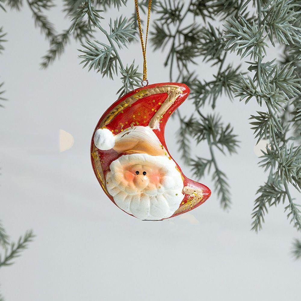Retro Santa Claus Red Pottery Pendant Cartoon Exquisite Christmas Tree Hanging Ornaments Handcrafted Merry Christmas Decoration