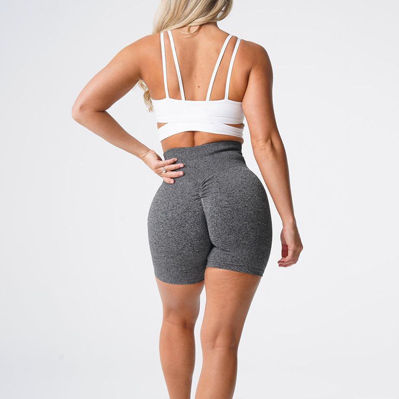 

Seamless New Arrival High Elastic Fashion Peach Pants Hip Raise Yoga Pants Spring/Summer Exercise Shorts Nude Feel Fitness Shorts Women Hemp Ash S
