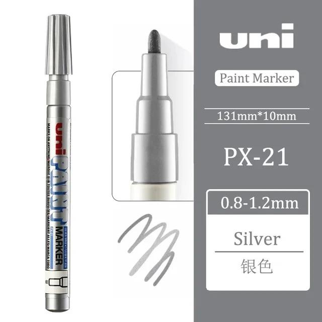 1pcs Japan UNI Paint Marker PX-21 Oil-based Permanent 0.8-1.2mm Tire Touch Up Painting Waterproof Graffiti Art Supplies