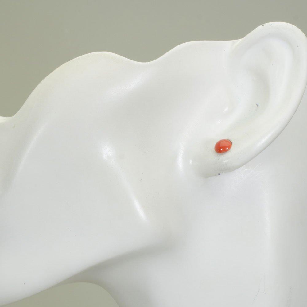 Mediterranean Red Coral Earrings Titanium Semicircle Coral Undyed