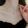 Collana a Clavicola con Nappa di Perle e Farfalla in Stile Coreano