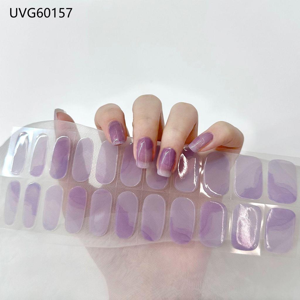 Transparent Nude UV Gel Nail Art Stickers: Semi-Cured, Semi-Baked Manicure Sheets
