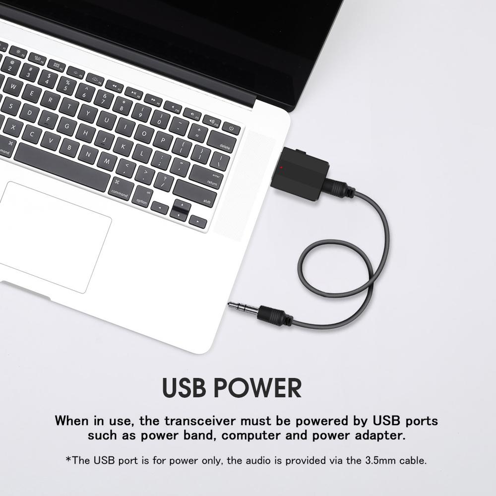 2 IN 1 V5.0 Bluetooth Transmitter Receiver Mini 3.5mm AUX Stereo Wireless Music Adapter For Car Radio TV Mp3 Speaker