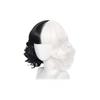 Cruella Schwarzweiß Lockig Kurz Cos Perücke für Damen Halloween Cosplay Synthetische Vollkopfbedeckung Party Kostümzubehör
