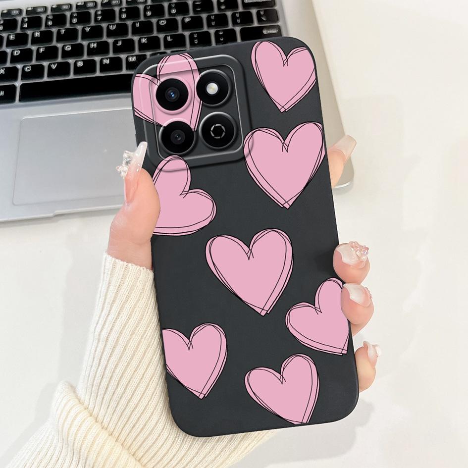For Honor X7c 4G Case ALT-LX2 Shockproof Cover Sweet Girls Love Heart Soft Liquid Silicone Phone Cases For Honor 200 Smart Coque