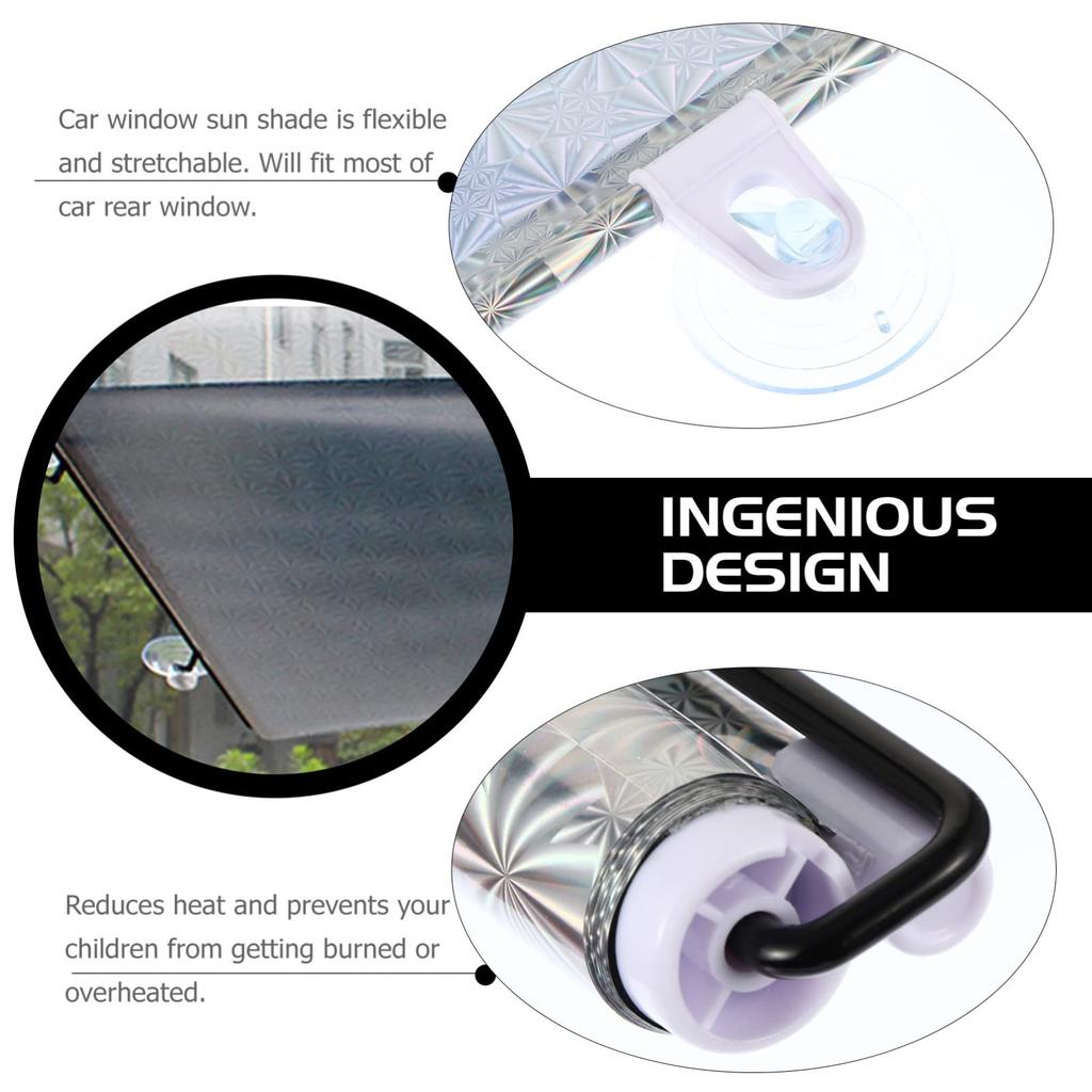 POPETPOP Car Windshield Roller Window Glass Blind Suction Cup Automatic Perfect for Car 2 Panels Sunshade, Sunshade, Shade, Shade, Shade, Visor,