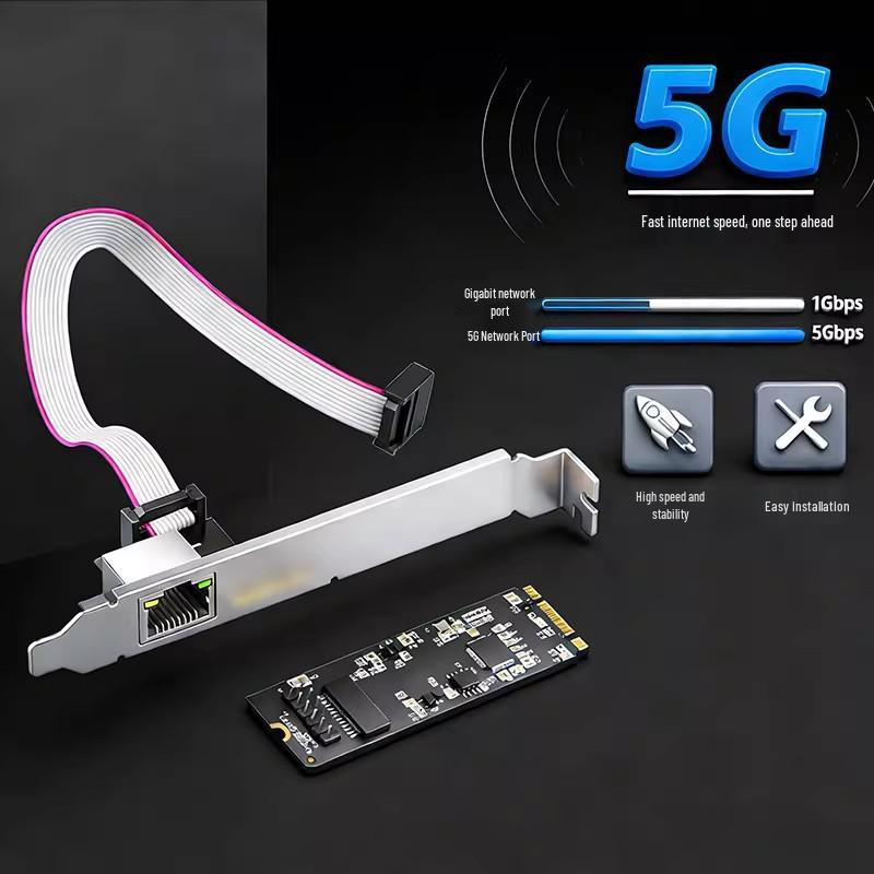 5G Industrial M.2 B+M Key RTL8126 Network Card for Servers & Gaming