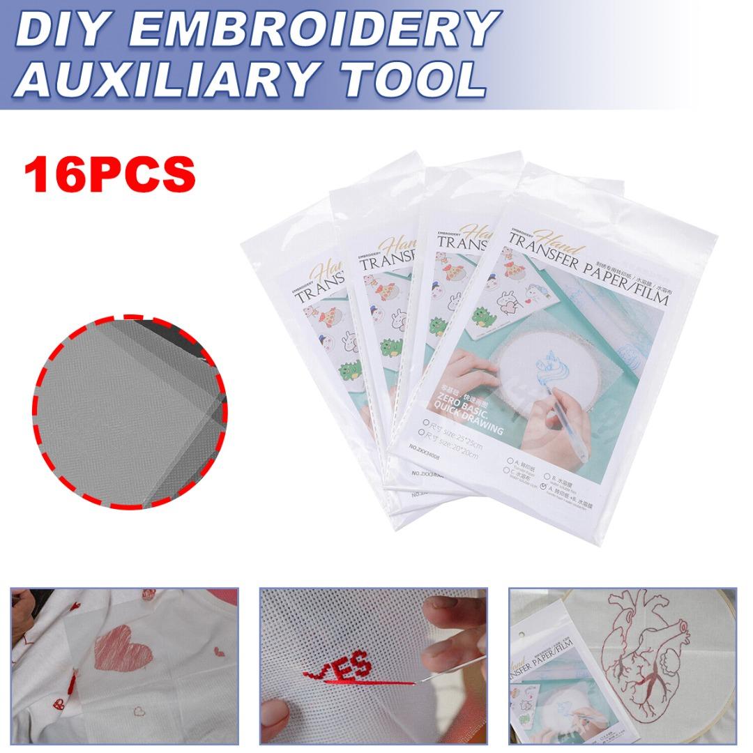 

PDTO 16 шт. Бумага для переноса вышивки с водорастворимой пленкой для вышивки