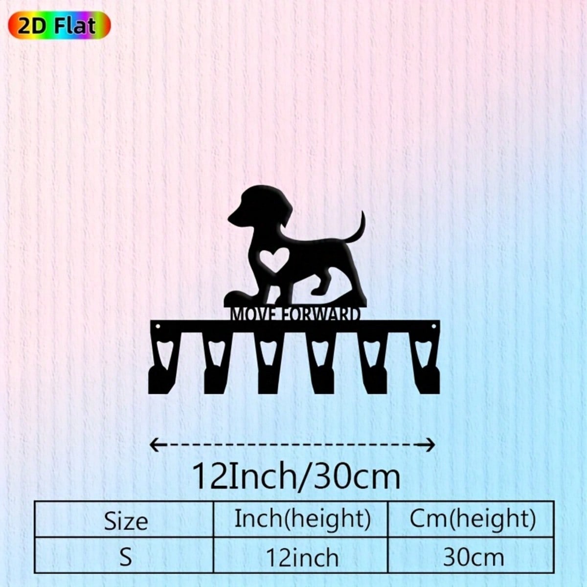 

Vintage Iron Key Holder Wall Hooks with Dachshund and Heart Design, Cute Dog Lover Gift for Bedroom Hallway 20x30