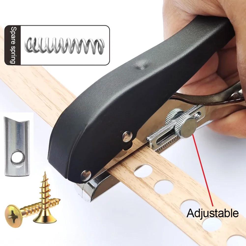 Edge Banding Punching Pliers with 8-15mm Countersink Bit & Adjustable Hole Guide - Multi-Size Woodworking Tool (Precision-Cut)