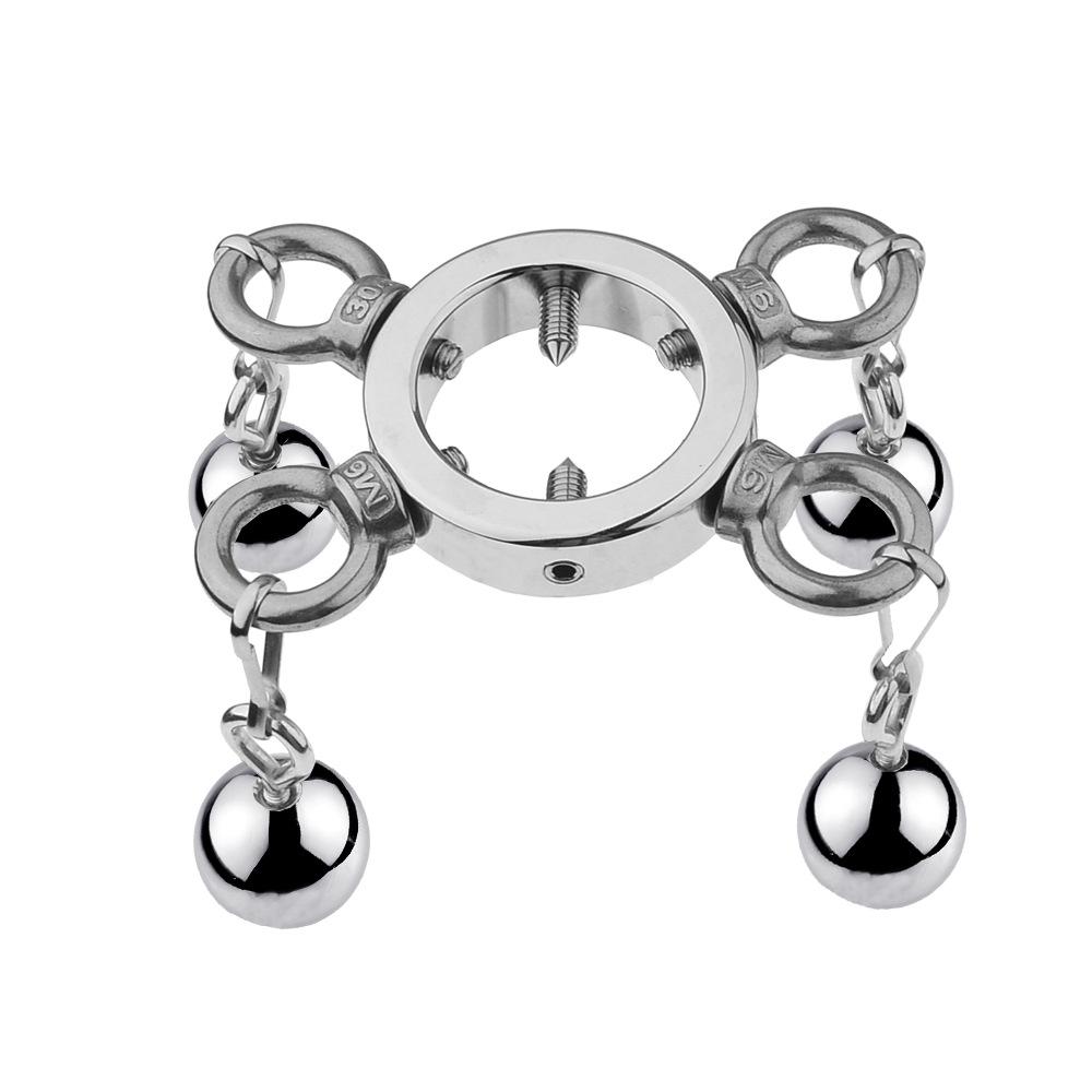 Sexleketøy for voksne Pungenheng Penisring Metall Rustfritt stål Hanebur Strekkøvelse Mannlig onanileketøy