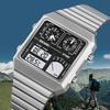 SKMEI 2198 Edelstahl Thermometer Sportuhr Herren Freizeit Business Elektronische Uhr LED Digitale Uhr Wasserdicht Digital