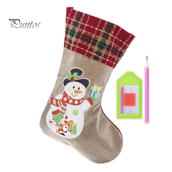 

1 комплект алмазной живописи Рождественский чулок DIY горный хрусталь сумка для хранения конфет комплект для праздничного украшения I