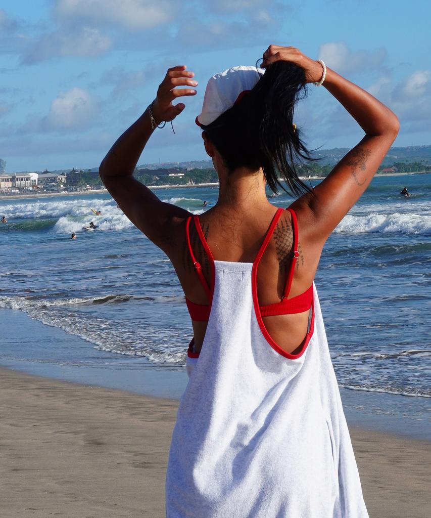 Minasu Menasoo Summer Basic Terry Strap Onepiece_Ash Gray